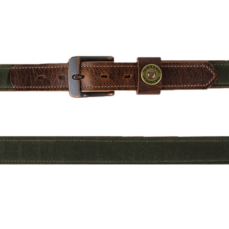 Over Under The Olive Waxed Canvas Belt in Olive